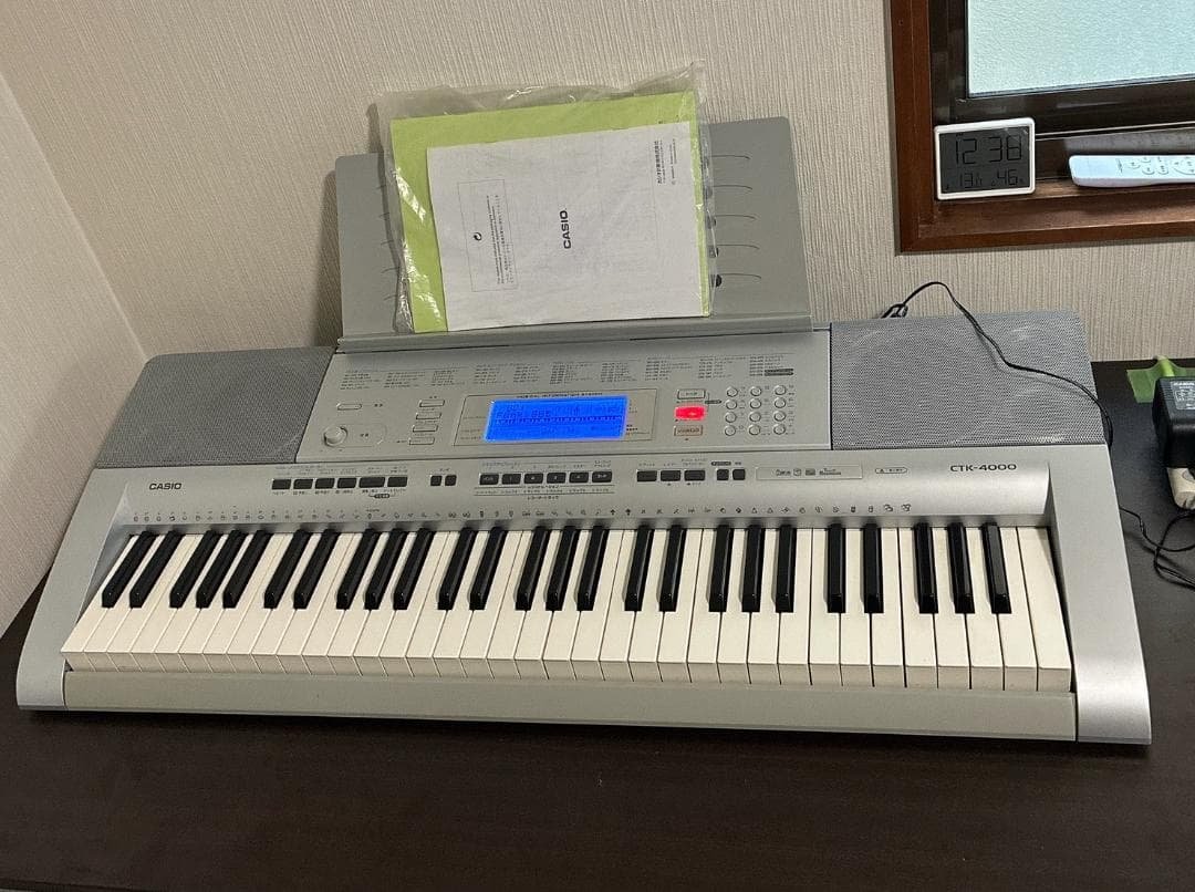 【美品】CASIO CTK-4000 電子キーボード本体 アダプタ 取扱説明書